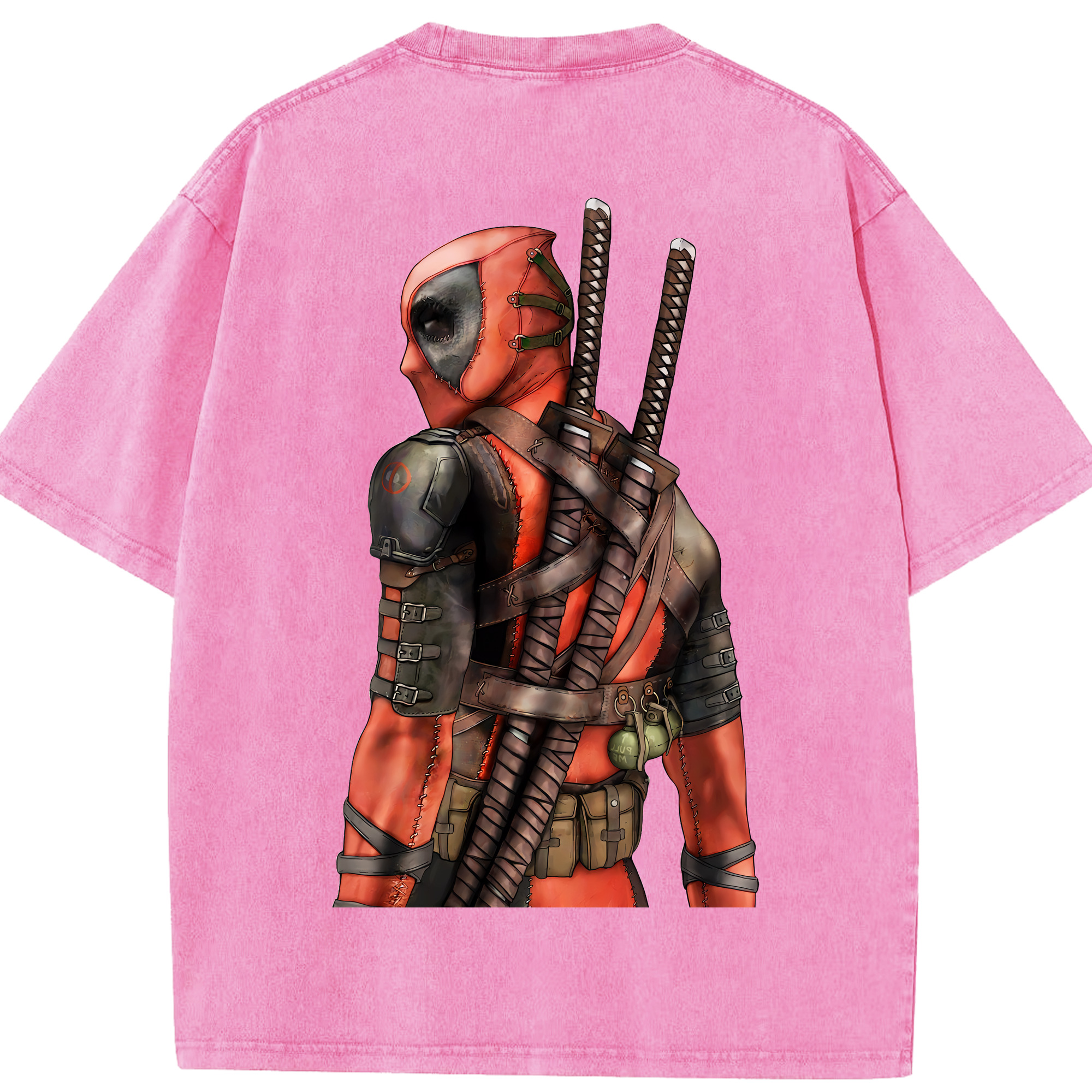 （画像用） Deadpool デッドプール 綿100% ヴィンテージ風 半袖Tシャツ（背面プリント）